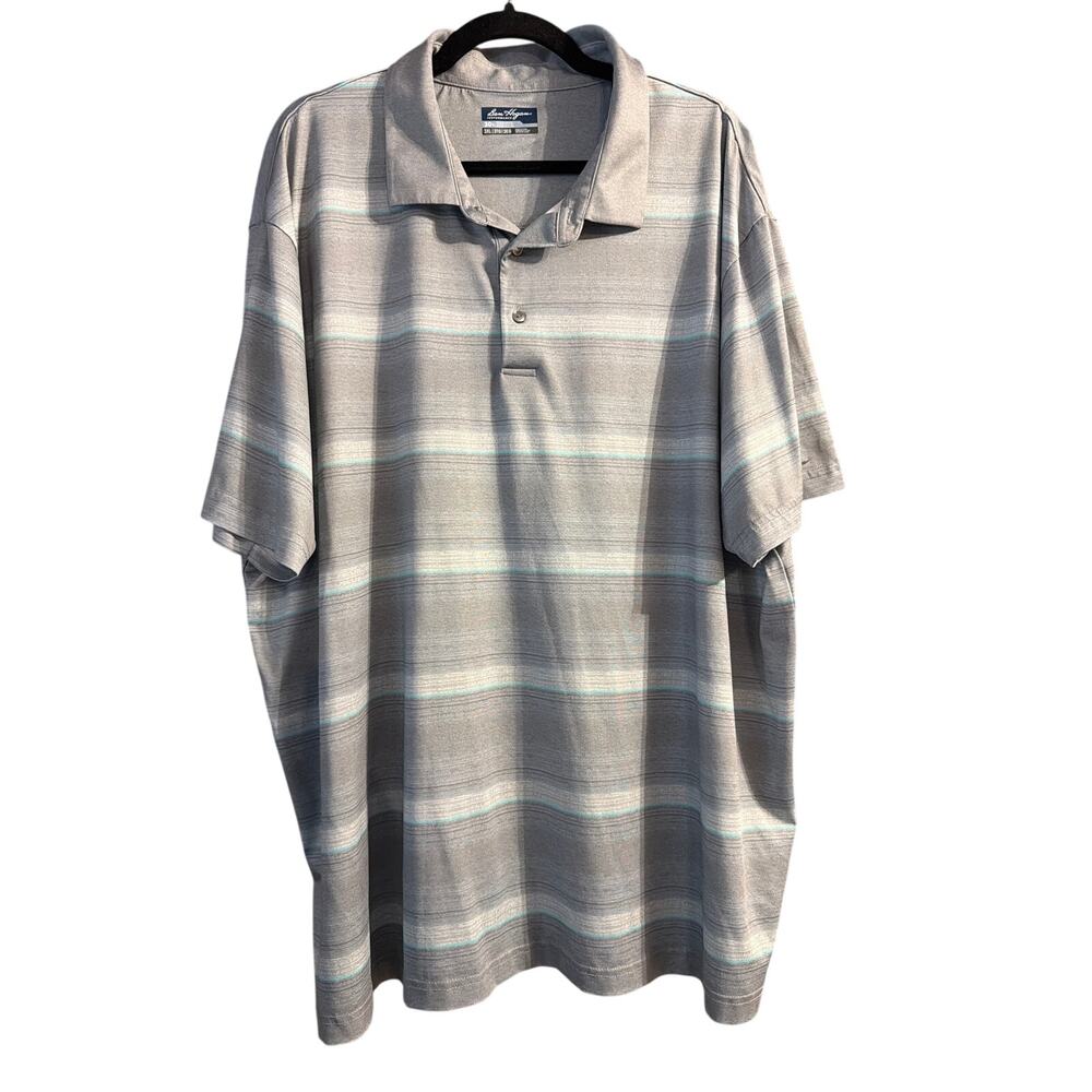 Ben Hogan Performance Men's White Blue Stripes Short Sleeve Polo Shirt Size 3XL